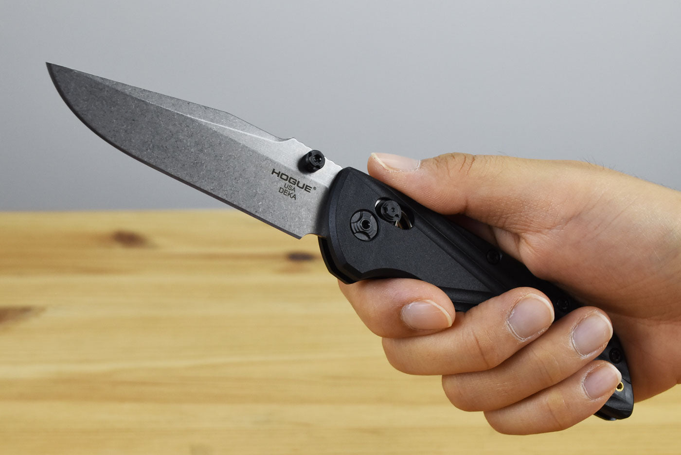 Hogue Deka MagnaCut Folding Knife (Black Polymer Handle)