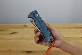 Benchmade 18060S Water Adira Folding Knife (Depth Blue Grivory Handle) (Serrated)