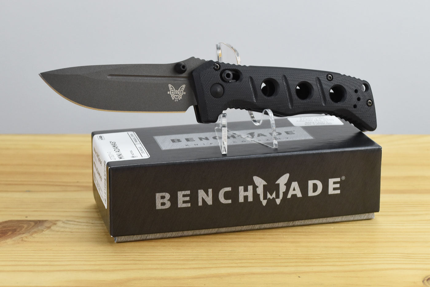 Benchmade 273GY-1 Mini Adamas Folding Knife (Black G10 Handle)