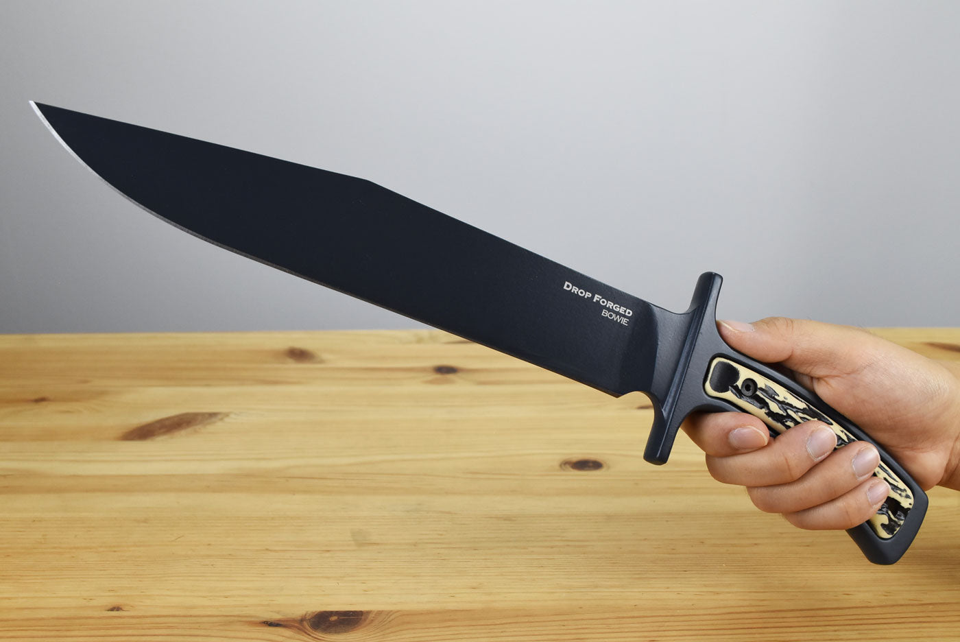 Cold Steel Drop Forged Bowie Fixed Blade (Faux Stag Handle)