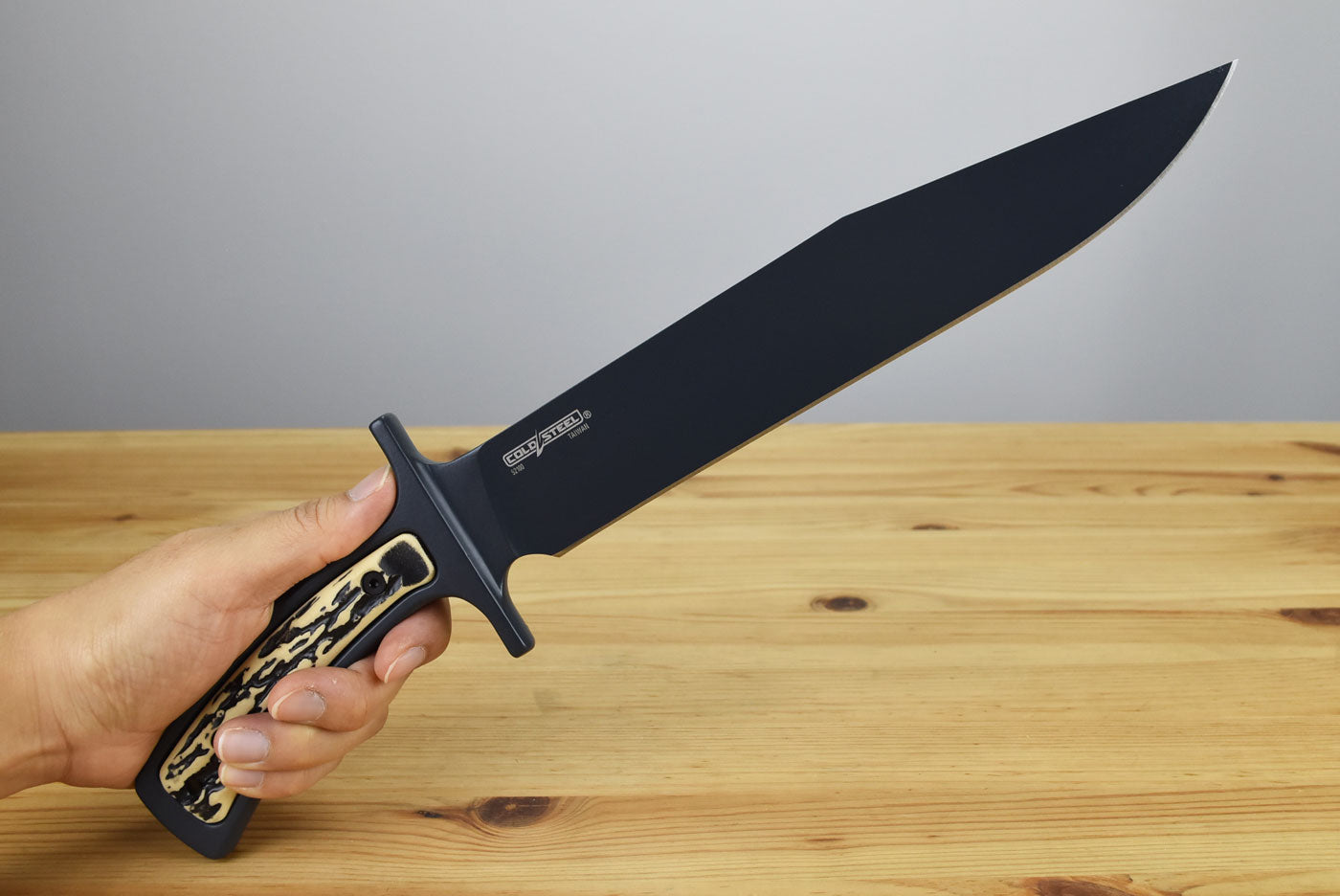 Cold Steel Drop Forged Bowie Fixed Blade (Faux Stag Handle)