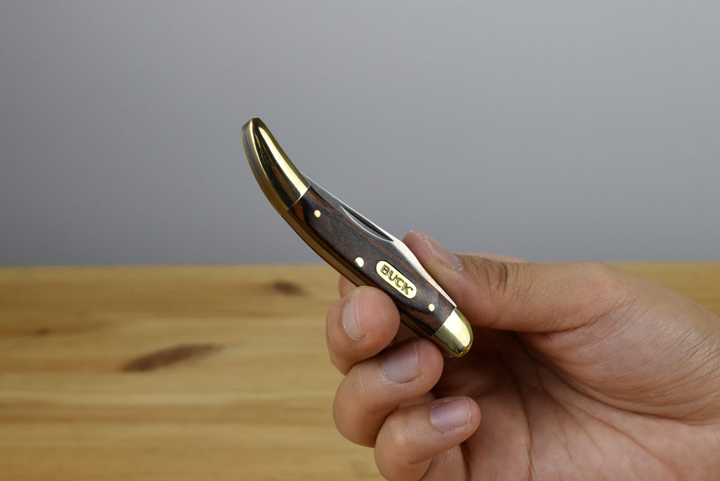 Buck 385 Toothpick Folder (Burlwood Handle)