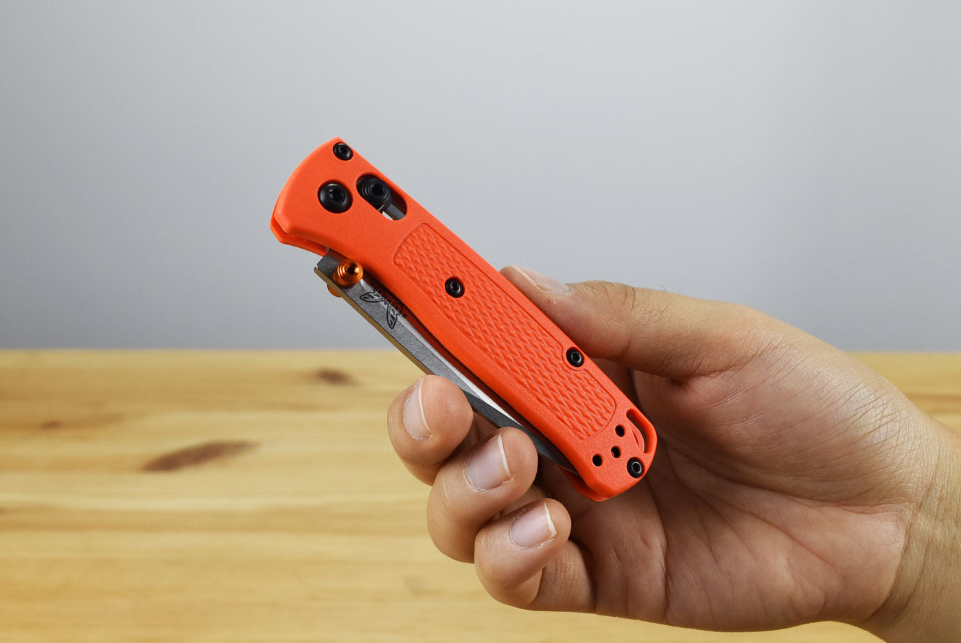 Benchmade 533 Mini Bugout Folding Knife (Orange Grivory Handle)