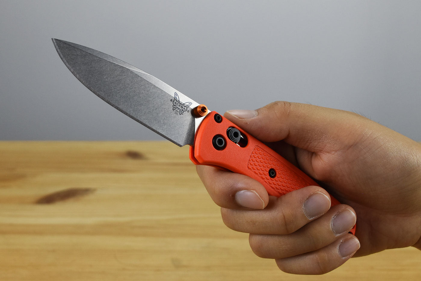 Benchmade 533 Mini Bugout Folding Knife (Orange Grivory Handle)