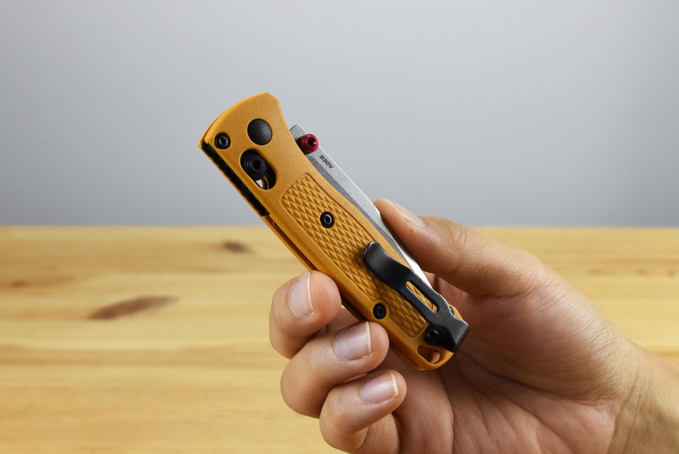 Benchmade 533-08 Mini Bugout Folding Knife (Daybreak Yellow Grivory Handle)