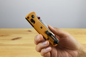Benchmade 533-08 Mini Bugout Folding Knife (Daybreak Yellow Grivory Handle)