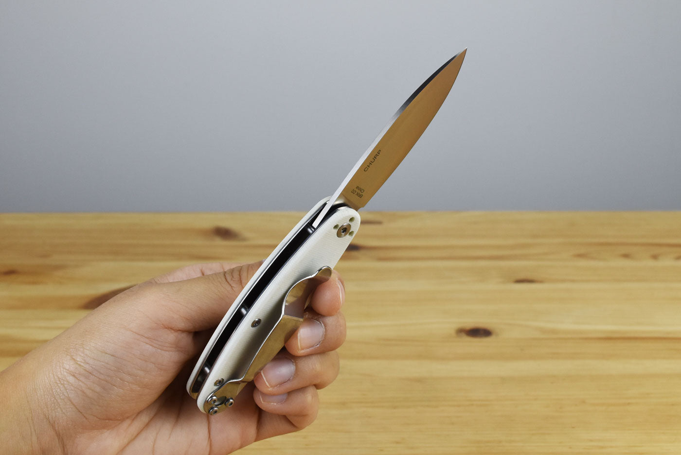Churp Folding Knife (White G10 Handle)