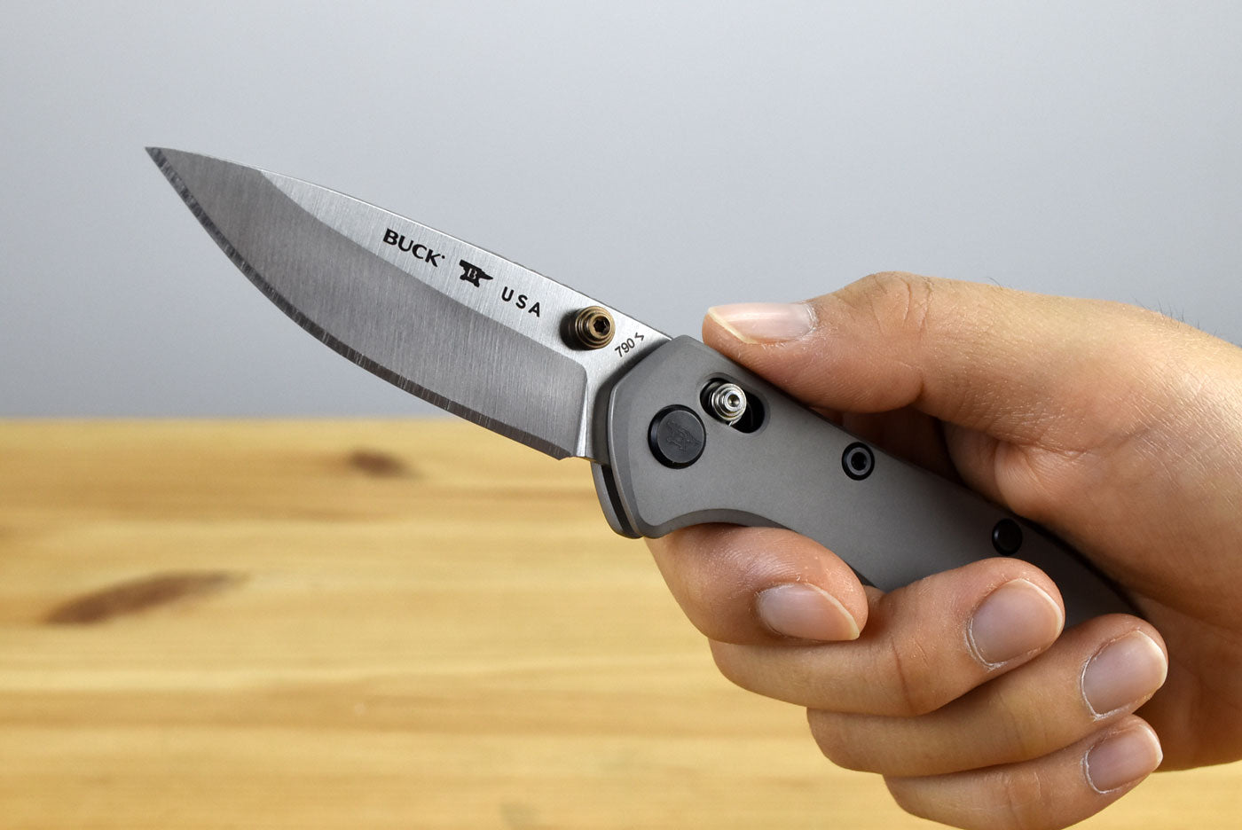 Buck 790 Mini Range Elite Folder (Gray Aluminum Handle)