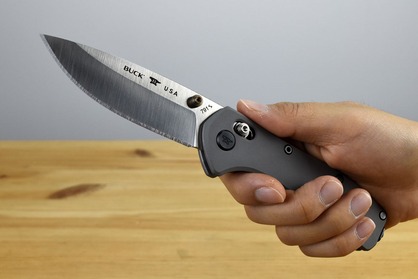 Buck 791 Range Elite Folder (Gray Aluminum Handle)