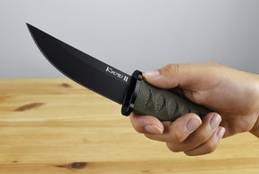 Cold Steel Kyoto II Drop Point Black Fixed Blade (OD Green Handle)