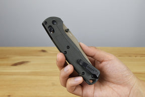 Benchmade 15536TN-02 Taggedout Folding Knife (Deep Olive Grivory Handle)