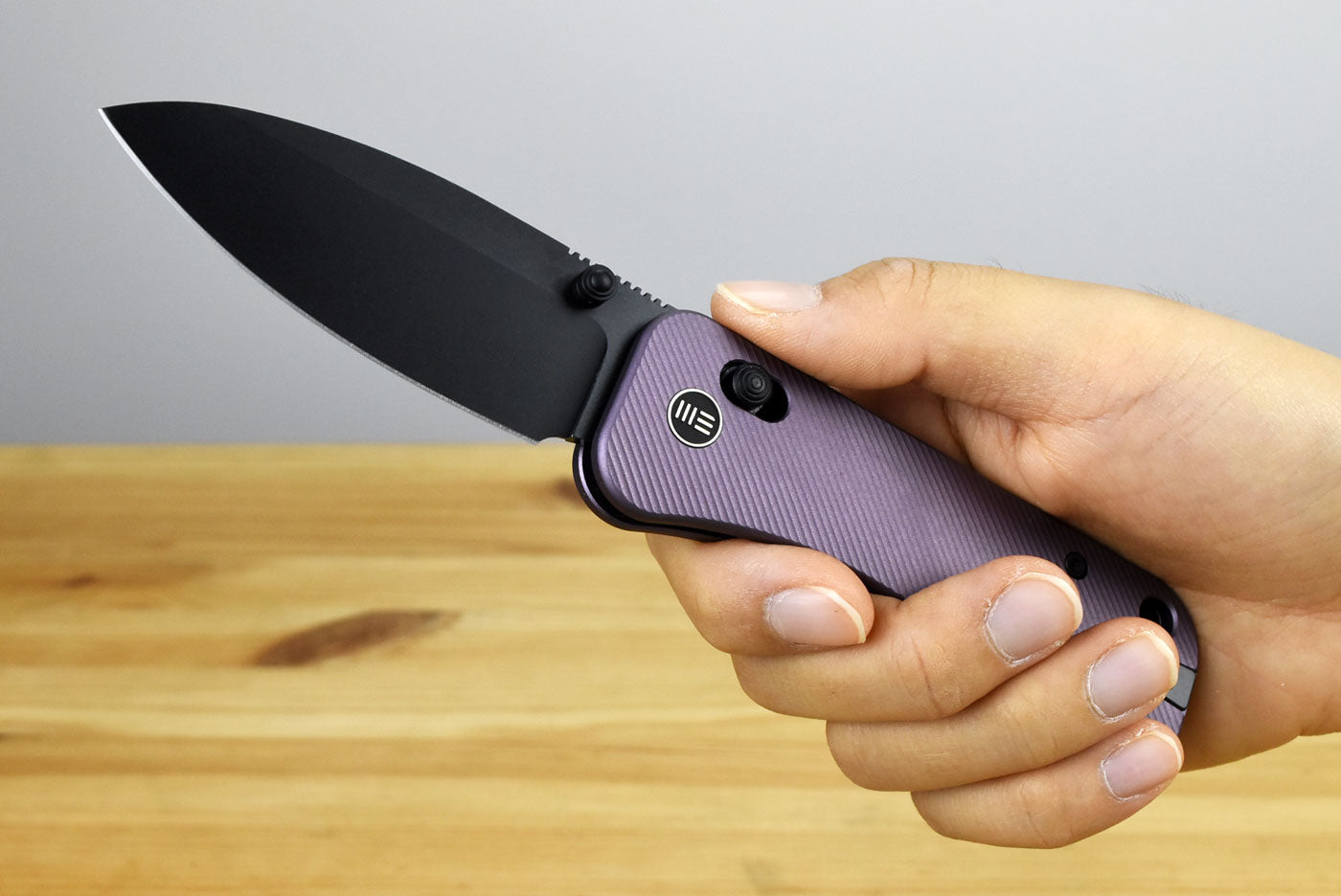 WE KNIFE WE23075-2 Banter 2 (Purple Aluminum Handle)