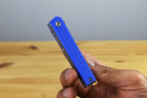 CRKT 7083 CEO Microflipper Folding Knife (Textured Blue Aluminum Handle)
