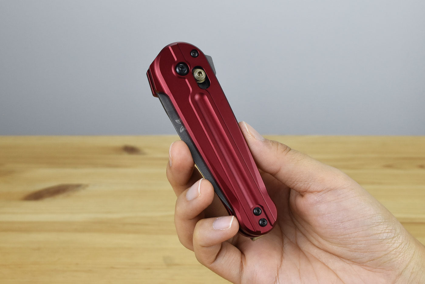 Benchmade 491GY-01 Lowden Folding Knife (Phoenix Red Aluminum Handle)