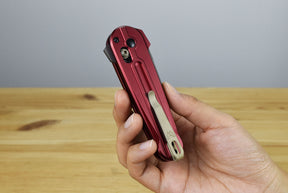 Benchmade 491GY-01 Lowden Folding Knife (Phoenix Red Aluminum Handle)