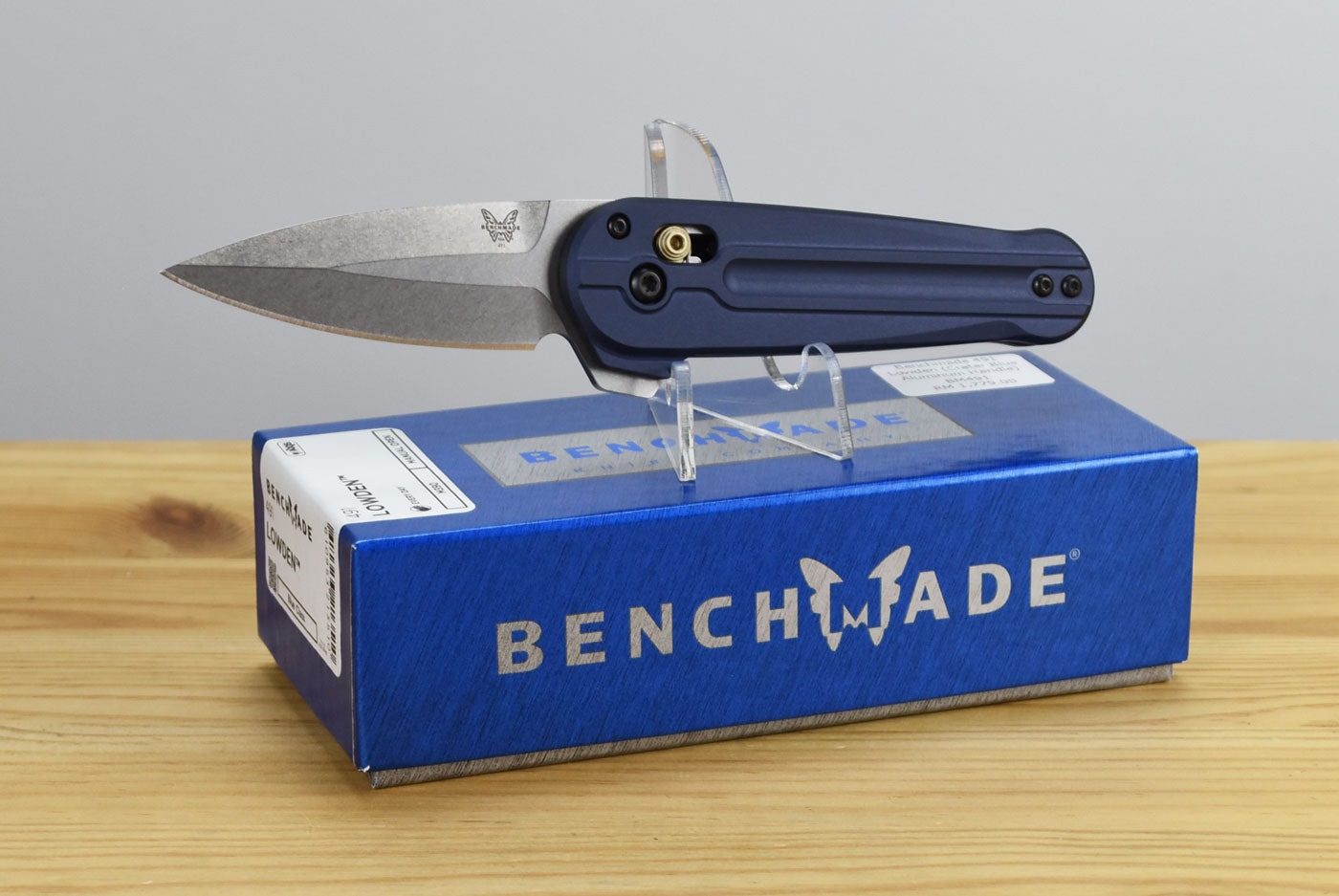 Benchmade 491 Lowden Folding Knife (Crater Blue Aluminum Handle)