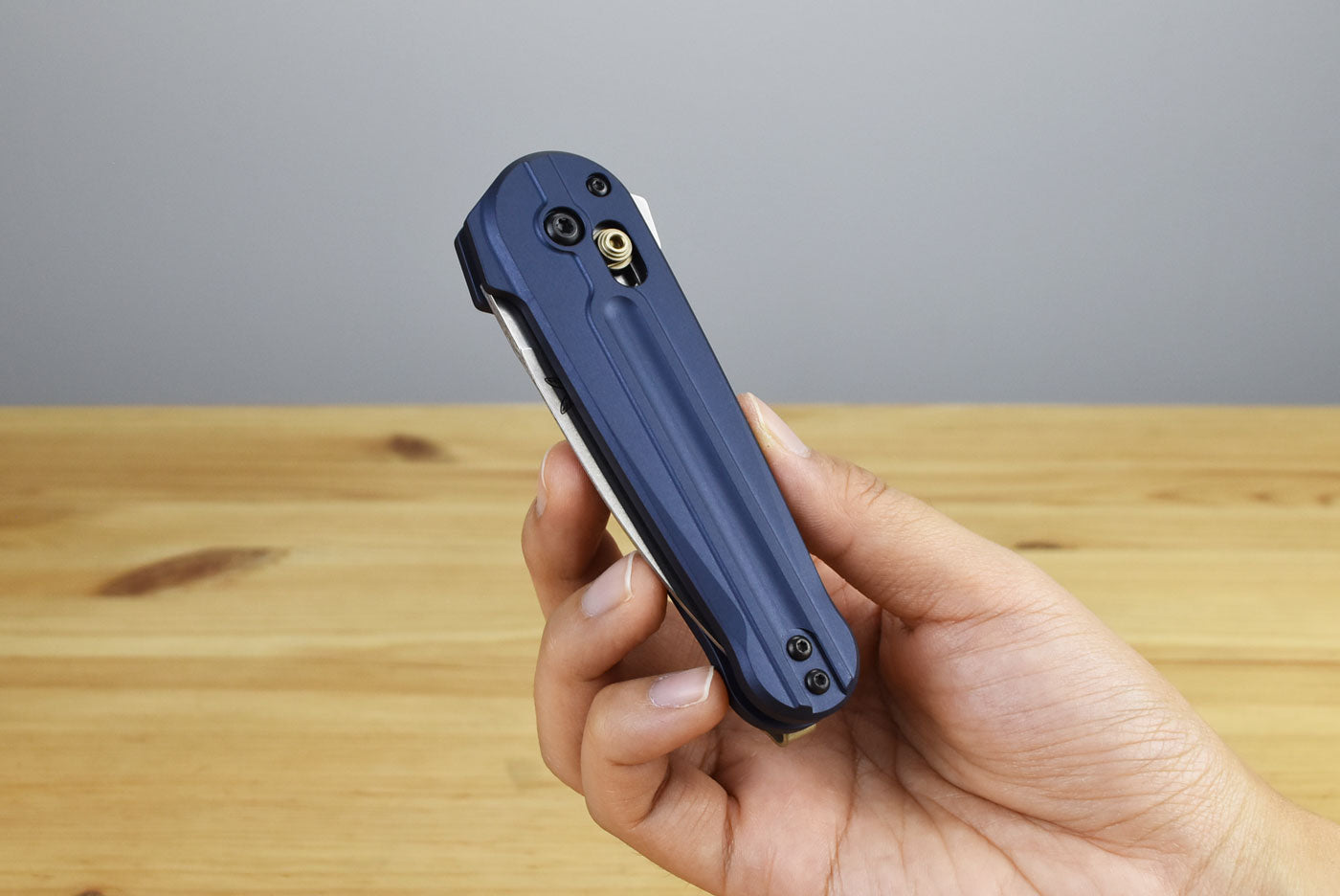 Benchmade 491 Lowden Folding Knife (Crater Blue Aluminum Handle)