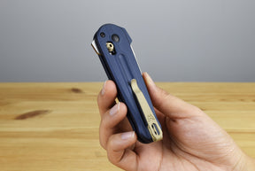 Benchmade 491 Lowden Folding Knife (Crater Blue Aluminum Handle)