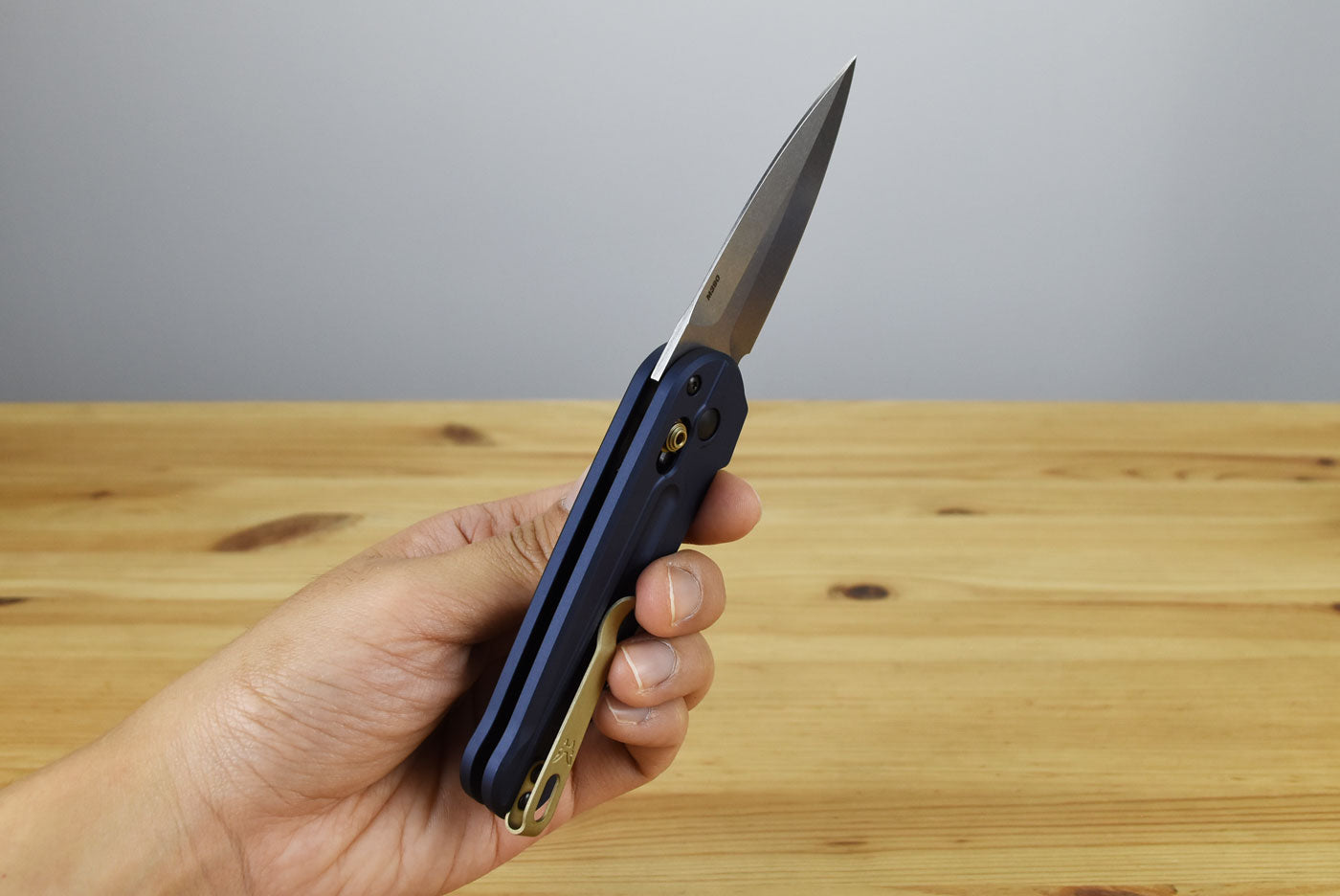 Benchmade 491 Lowden Folding Knife (Crater Blue Aluminum Handle)