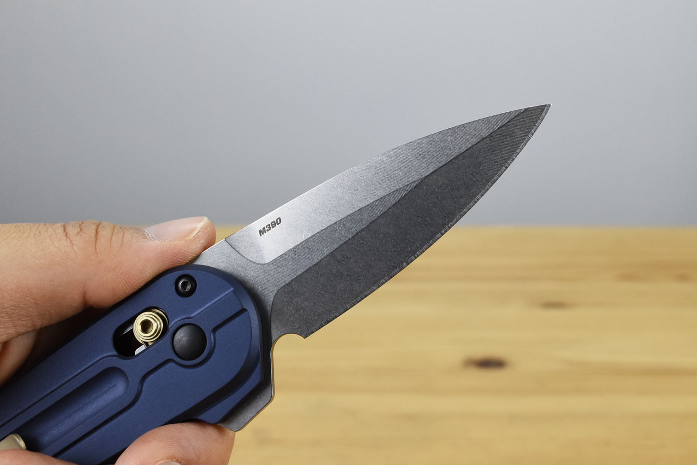 Benchmade 491 Lowden Folding Knife (Crater Blue Aluminum Handle)