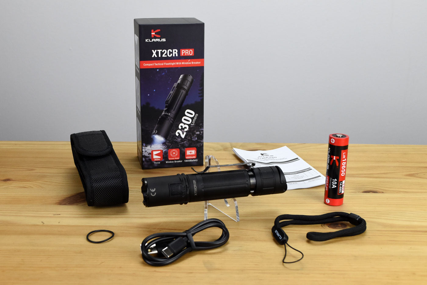 Klarus XT2CR PRO Rechargeable Tactical Flashlight (2300 Lumens)