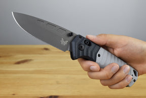 Benchmade 593GY-02 PSK Folding Knife (Milled Storm Gray Grivory Handle)