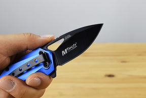 MTech A2040BL Linerlock Assisted Folding Blade (Blue Anodized Aluminum Handle)