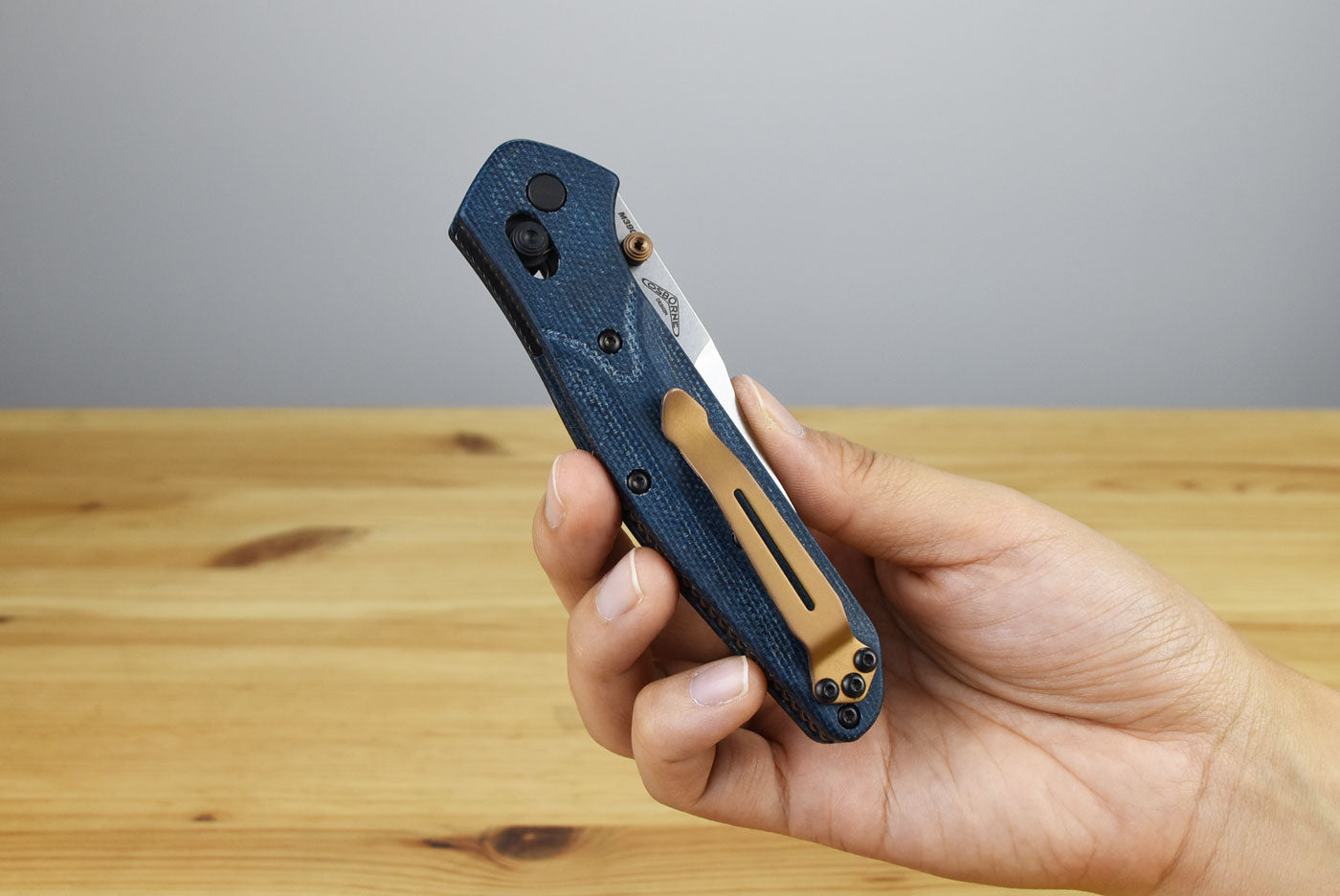 Benchmade 940-04 Osborne Folding Knife (Denim Micarta Handle)