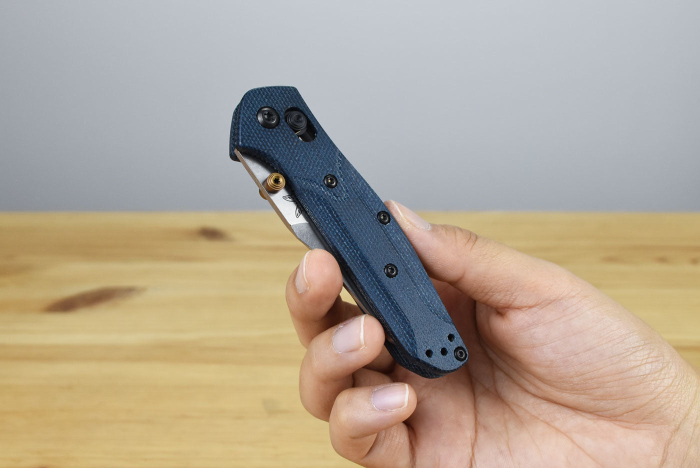 Benchmade 945-04 Mini Osborne Folding Knife (Denim Micarta Handle)