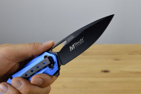 MTech A2038BL Linerlock Assisted Folding Blade (Blue Anodized Aluminum Handle)