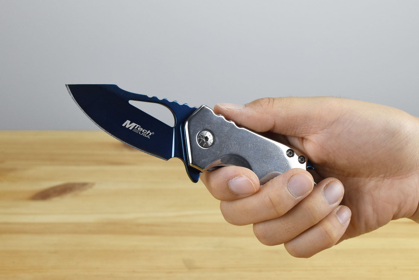 MTech MTA882S Framelock Assisted Folding Blade (Blue Ti Coated)
