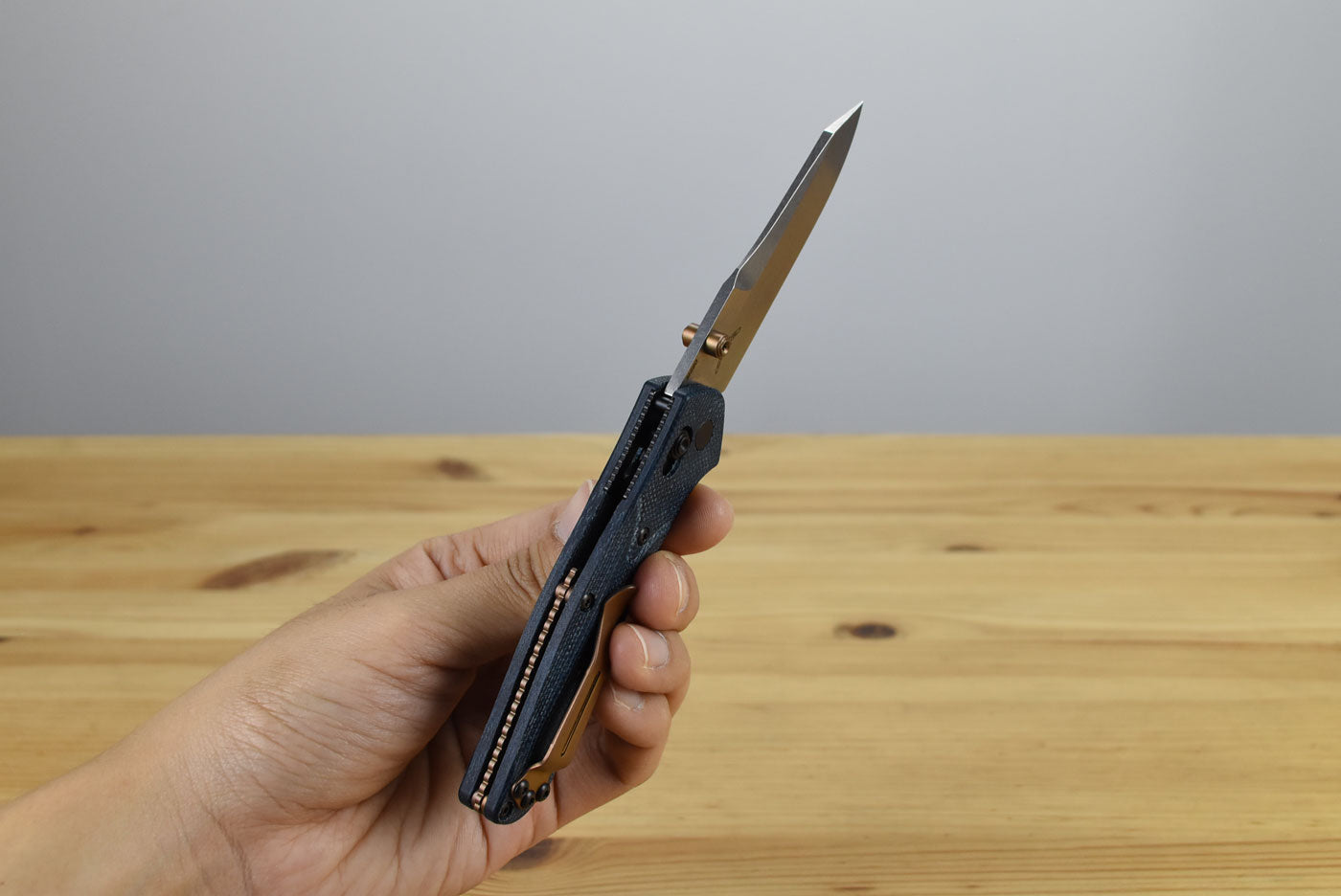 Benchmade 945-04 Mini Osborne Folding Knife (Denim Micarta Handle)