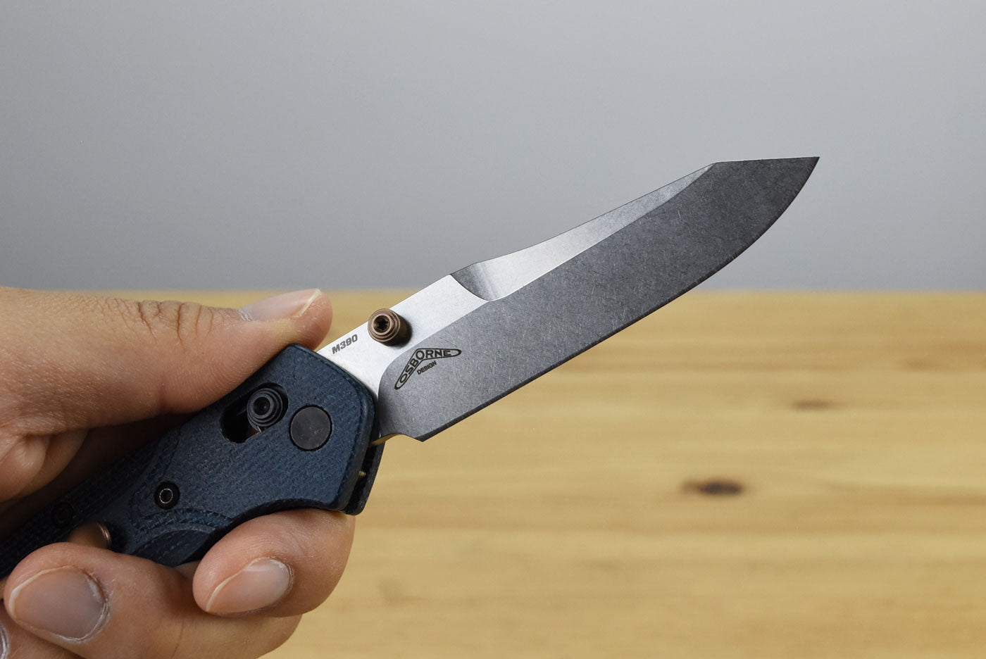 Benchmade 945-04 Mini Osborne Folding Knife (Denim Micarta Handle)