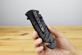 MTech MT424 Skeleton Linerlock Folding Blade (Black Handle)