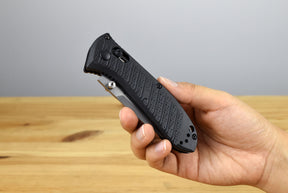 Benchmade 575-1 Mini Presidio II Folding Knife (Milled Black CF-Elite Handle)