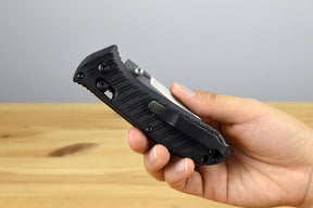 Benchmade 575-1 Mini Presidio II Folding Knife (Milled Black CF-Elite Handle)
