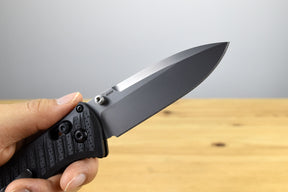 Benchmade 575-1 Mini Presidio II Folding Knife (Milled Black CF-Elite Handle)