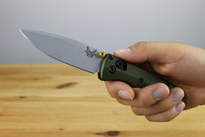 Benchmade 533SL-10 Mini Bugout Folding Knife (Woodland Green Aluminum Handle)