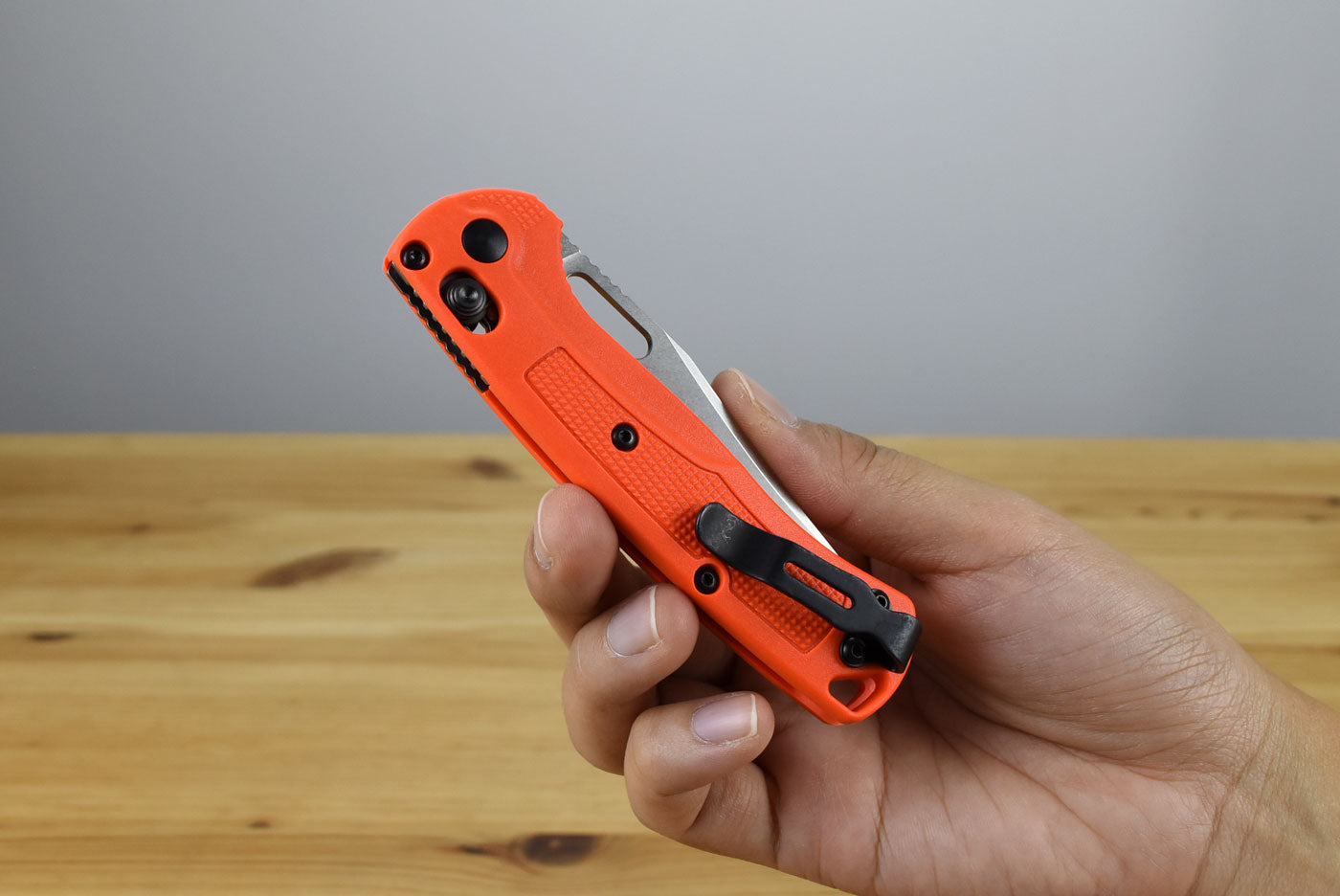 Benchmade 15533 Mini Taggedout Folding Knife (Orange Grivory Handle)