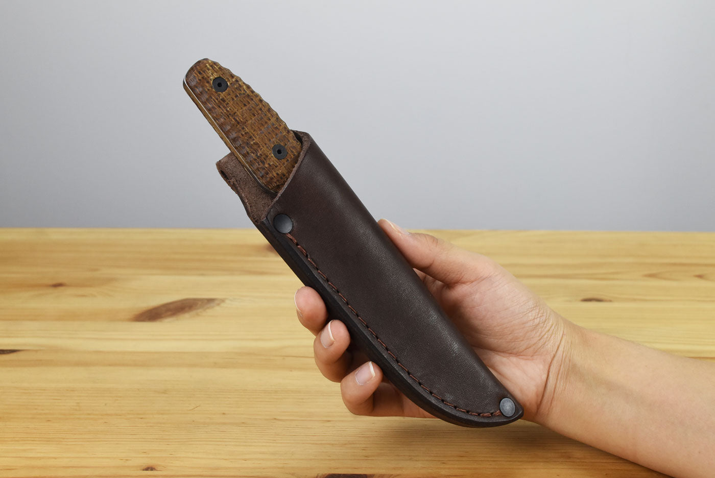 ESEE Belt Knife MagnaCut Fixed Blade (Scalloped Brown Burlap Micarta Handle)
