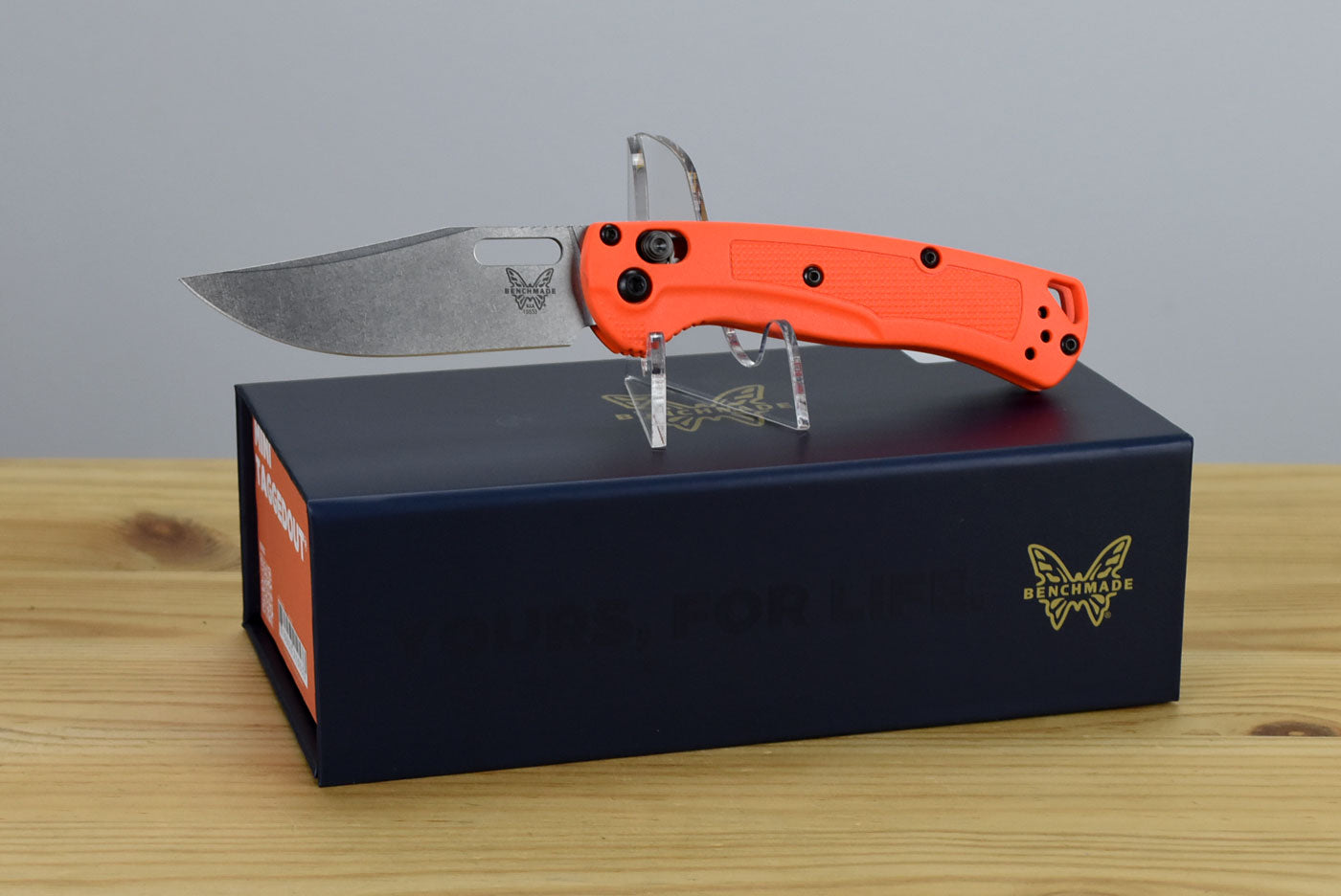 Benchmade 15533 Mini Taggedout Folding Knife (Orange Grivory Handle)
