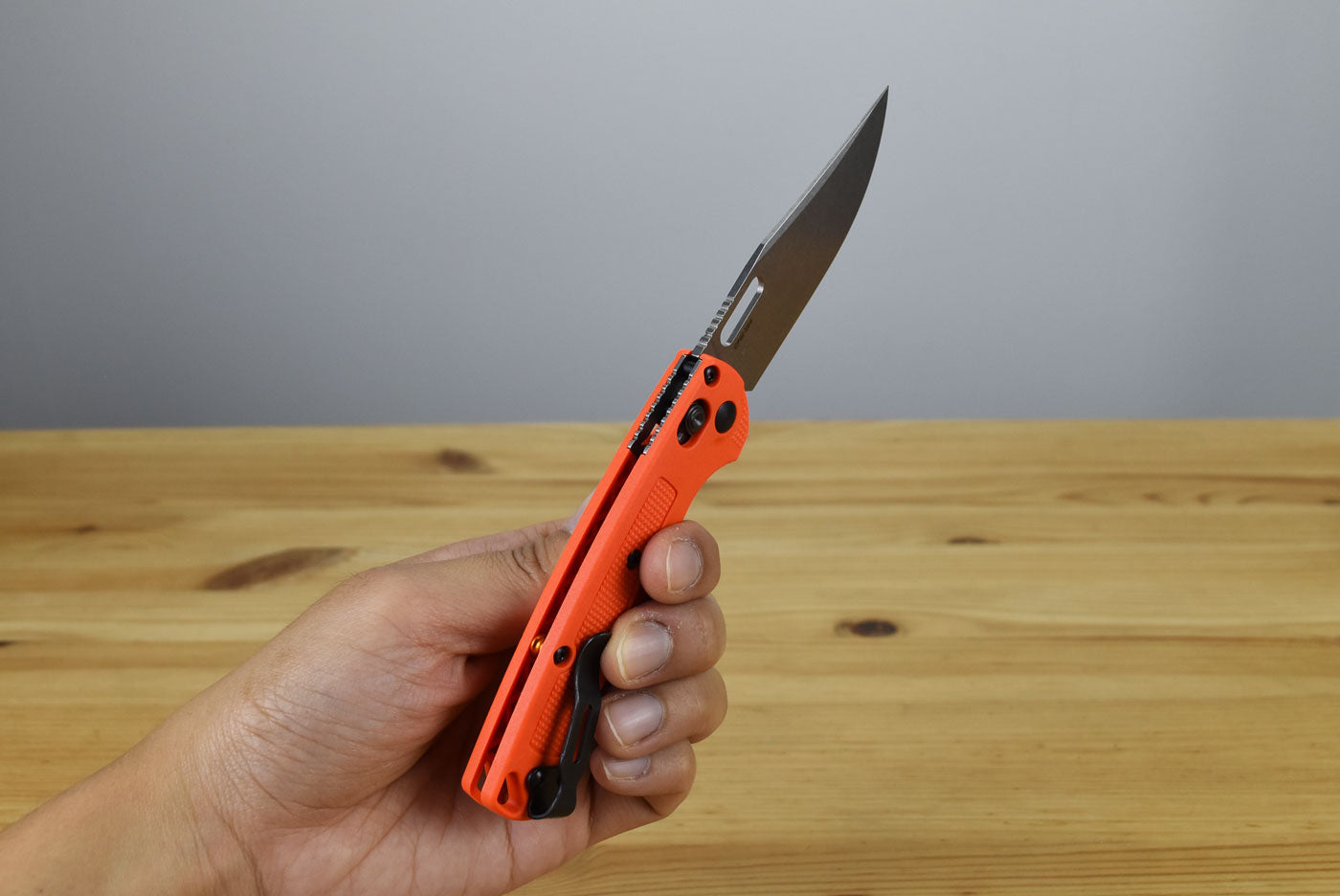 Benchmade 15533 Mini Taggedout Folding Knife (Orange Grivory Handle)