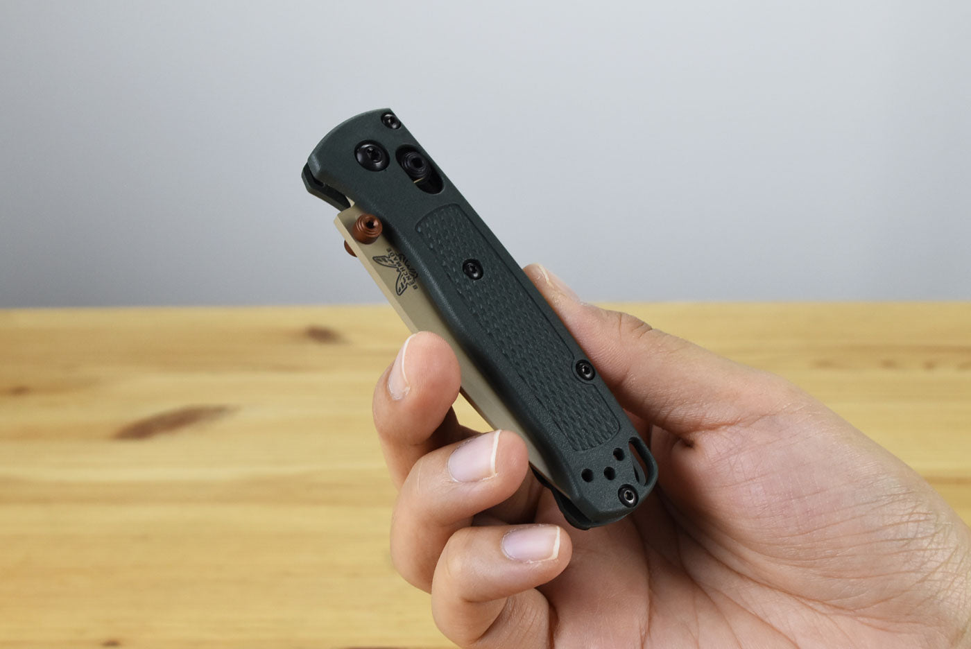 Benchmade 533TN-2601 Mini Bugout Folding Knife (Taiga Green Grivory Handle)