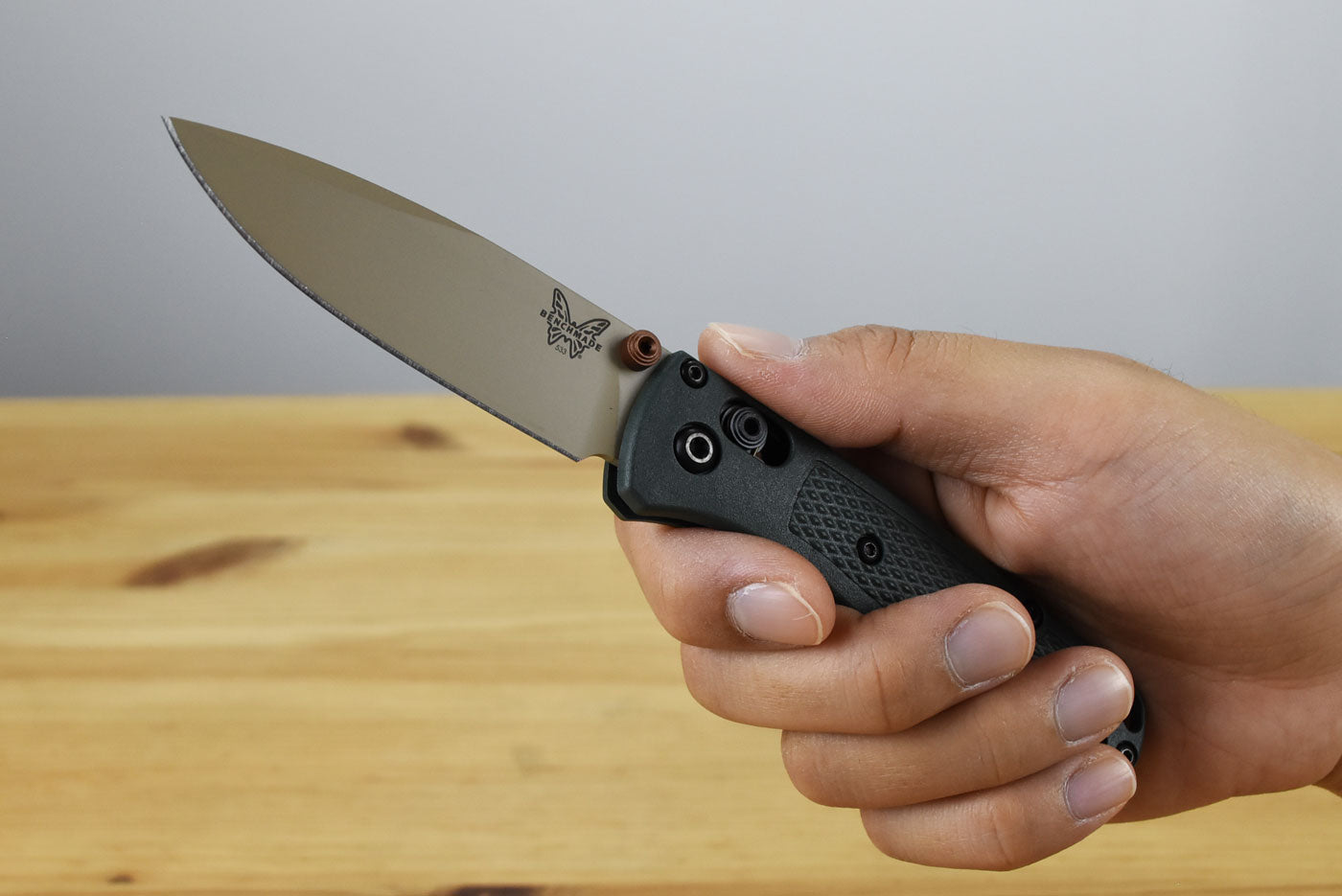 Benchmade 533TN-2601 Mini Bugout Folding Knife (Taiga Green Grivory Handle)