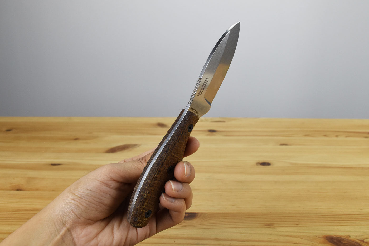 ESEE Belt Knife MagnaCut Fixed Blade (Scalloped Brown Burlap Micarta Handle)
