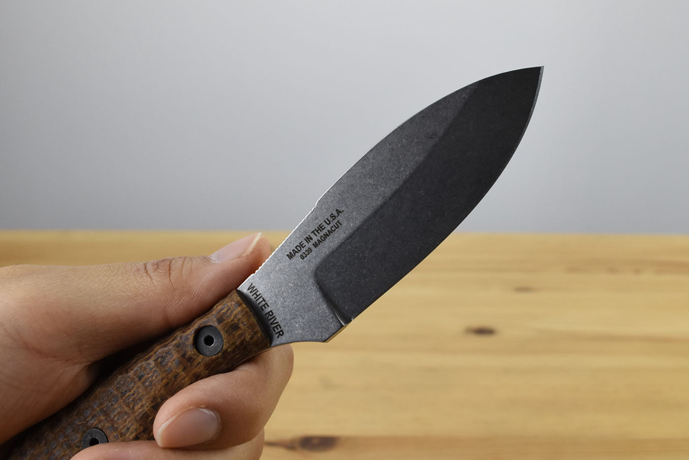ESEE Belt Knife MagnaCut Fixed Blade (Scalloped Brown Burlap Micarta Handle)