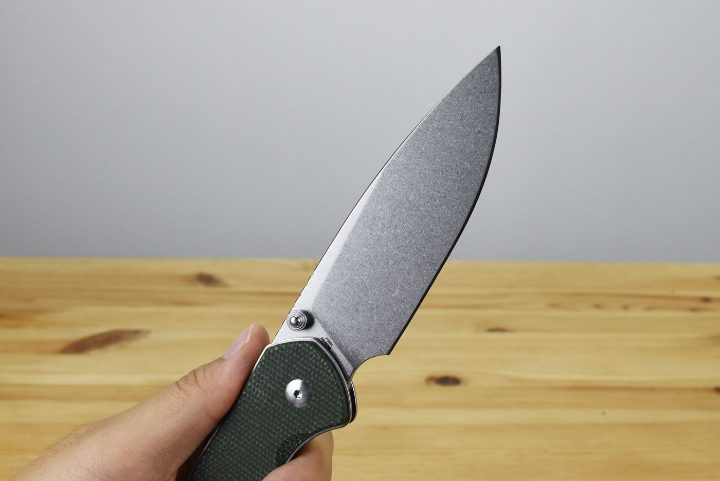 CJRB Pyrite Large (Green Micarta) Folding Knife