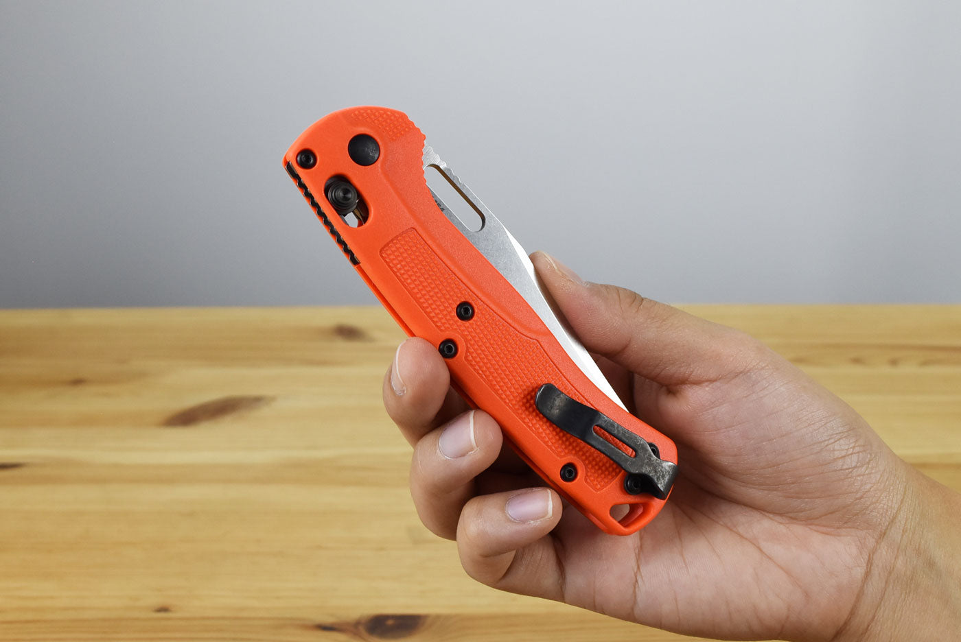 Benchmade 15535 Taggedout Folding Knife (Orange Grivory Handle)