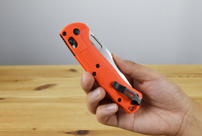 Benchmade 15535 Taggedout Folding Knife (Orange Grivory Handle)