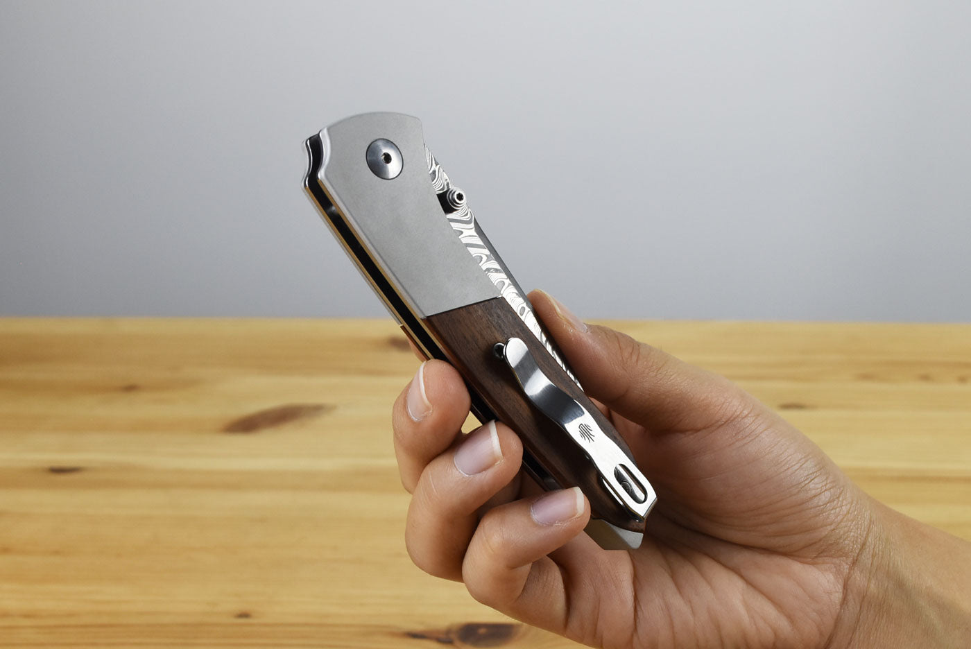 Kizer V3690A3 Spitfire Shanxi Damascus Steel